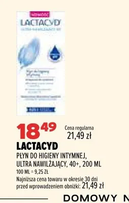 Płyn do higieny intymnej Lactacyd Ultra Nawilżający promocja w Drogerie Natura