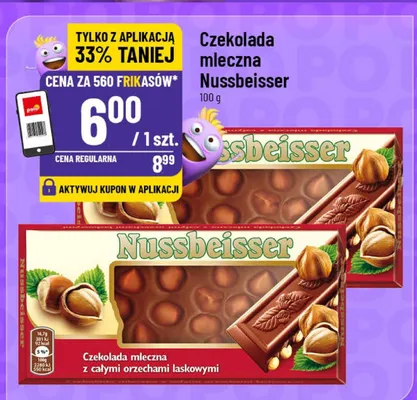 Czekolada mleczna Nussbeisser z całymi orzechami laskowymi promocja w POLOmarket