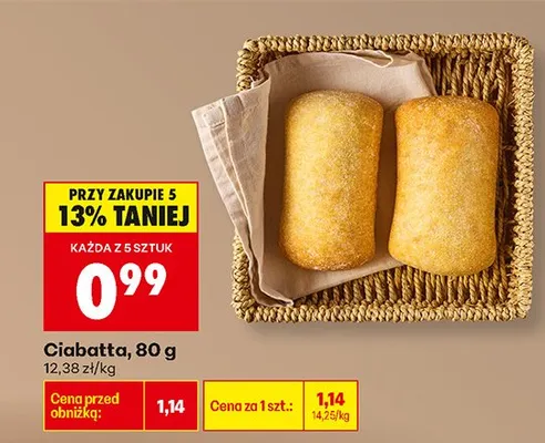Pieczywo Ciabatta promocja w Biedronka