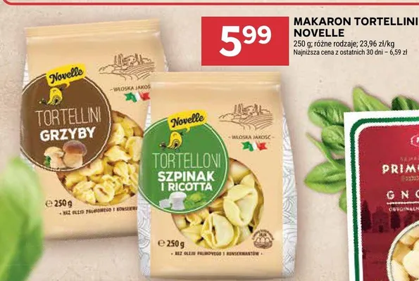 Makaron tortellini grzyby Novelle promocja w Stokrotka