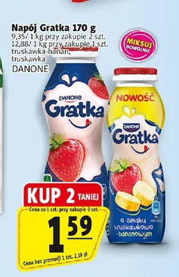 Napój Gratka truskawka-banan Danone promocja w Prim Market