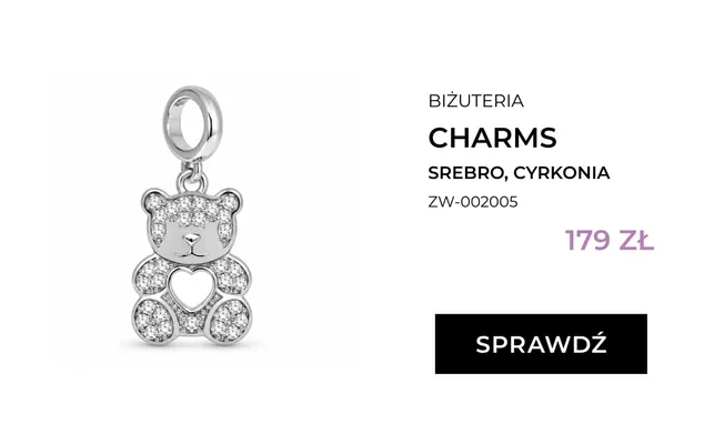 Charms srebrny z cyrkoniami Briju promocja w Briju