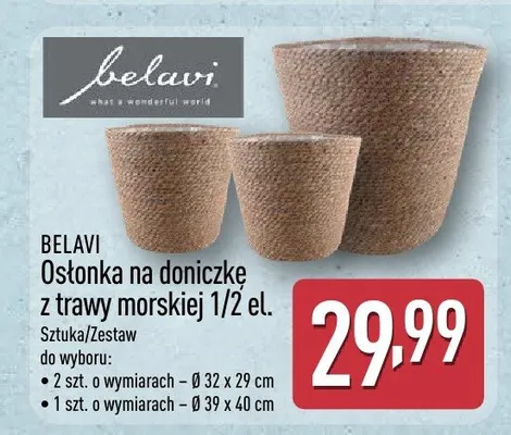 Osłonka na doniczkę z trawy morskiej 1/2 szt. promocja w Aldi