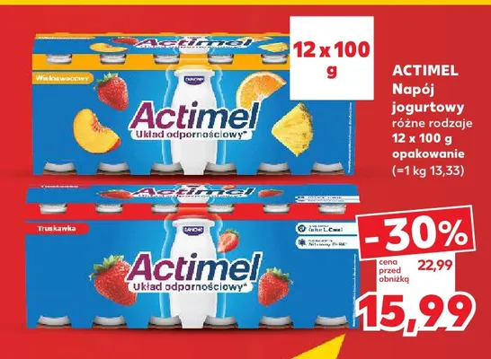 Napój jogurtowy Actimel 12-pak promocja w Kaufland