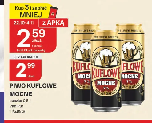 Piwo Kuflowe Mocne promocja w Chorten