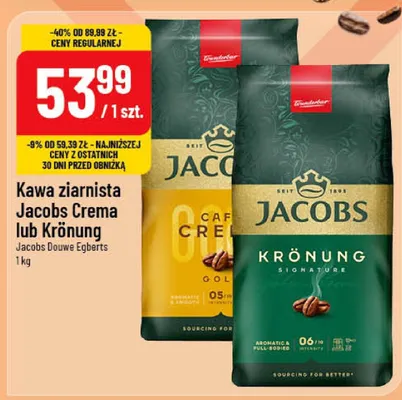 Kawa ziarnista Jacobs Crema lub Krönung promocja w POLOmarket
