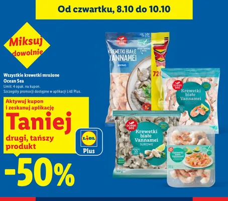 Krewetki mrożone Ocean Sea promocja w Lidl