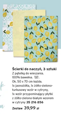 Ścierki do naczyń 50x70cm 3-pak promocja w Tchibo