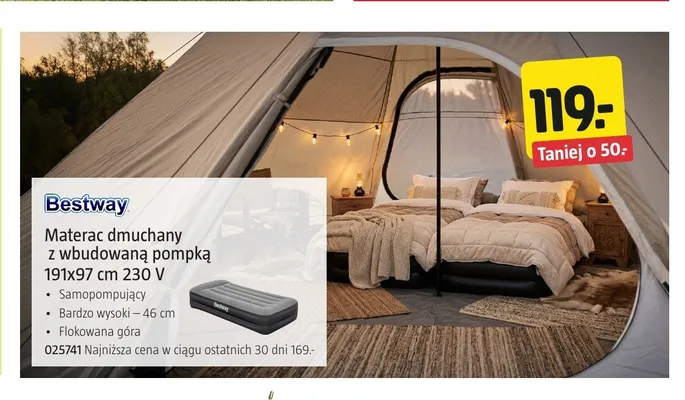 Materac dmuchany z wbudowaną pompką Bestway promocja w Jula