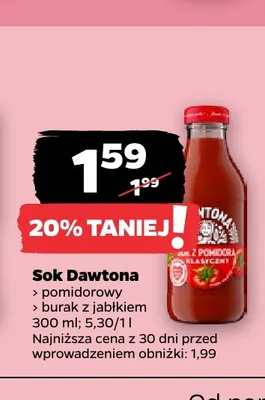 Sok Dawtona burak z jabłkiem promocja w Netto