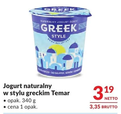 Jogurt naturalny w stylu greckim Temar promocja w Makro