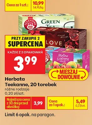 Herbata różne rodzaje promocja w Biedronka
