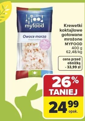 Krewetki koktajlowe gotowane mrożone promocja w Carrefour Market