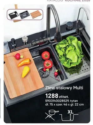 Zlew stalowy Multi tytan 75x46x22cm promocja w Castorama