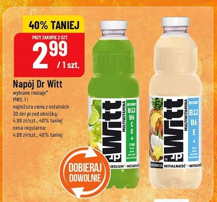 Napój Dr Witt wybrane rodzaje promocja w POLOmarket