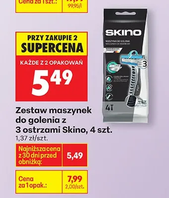 Zestaw maszynek do golenia z 3 ostrzami Skinsi 4 szt. promocja w Biedronka
