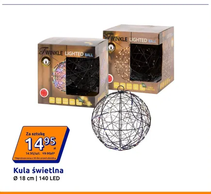 Kula świetlna Ø 18 cm 140 LED Twinkle promocja w Action