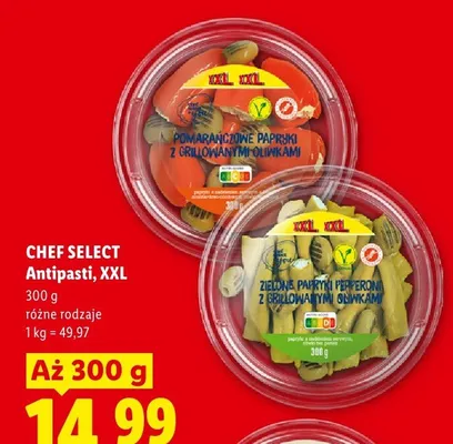 Antipasti Chef Select pomarańczowe papryki z grillowanymi oliwkami XXL promocja w Lidl