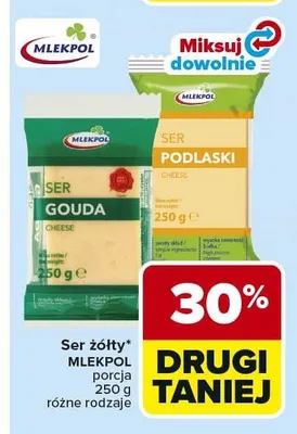 Ser żółty Mlekpol promocja w Carrefour