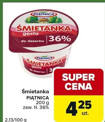Śmietanka do deserów 36% promocja w Carrefour Express