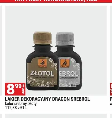 Lakier dekoracyjny Dragon Srebrol kolor srebrny złoty promocja w Merkury Market