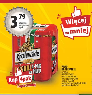 Piwo Królewskie 4-pak promocja w Arhelan