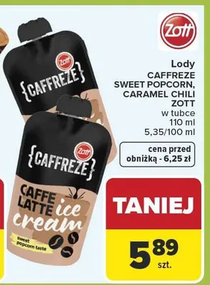 Lody Caffreze Sweet Popcorn, Caramel Chili promocja w Carrefour Market