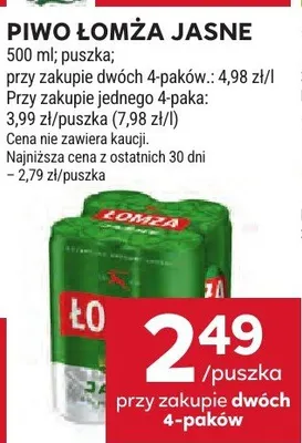 Piwo Łomża Jasne promocja w Stokrotka