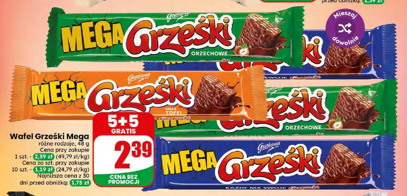 Wafel Grześki Mega promocja w Dino