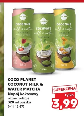 Napój kokosowy Coconut Milk & Water Matcha Coco Planet promocja w Kaufland