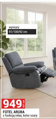 Fotel Aruba z funkcją relax promocja w Merkury Market