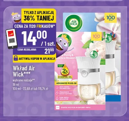 Wkład do odświeżacza powietrza Air Wick Peony & Jasmine Blossom promocja w POLOmarket