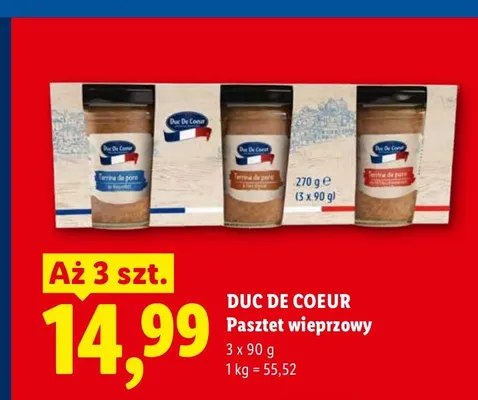 Pasztet wieprzowy 3-pak Duc De Coeur promocja w Lidl