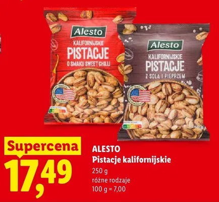 Pistacje kalifornijskie, różne rodzaje promocja w Lidl