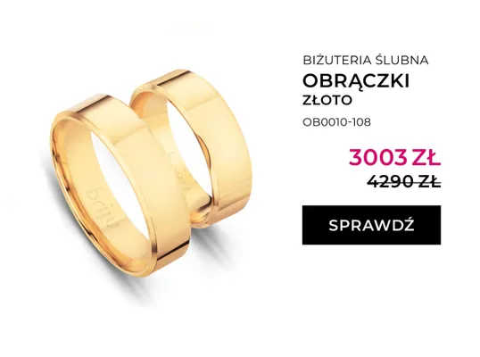 Obrączki ślubne złoto promocja w Briju