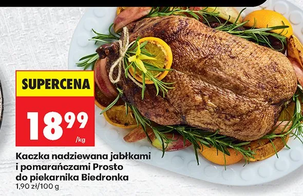 Kaczka nadziewana jabłkami i pomarańczami Prosto do piekarnika promocja w Biedronka