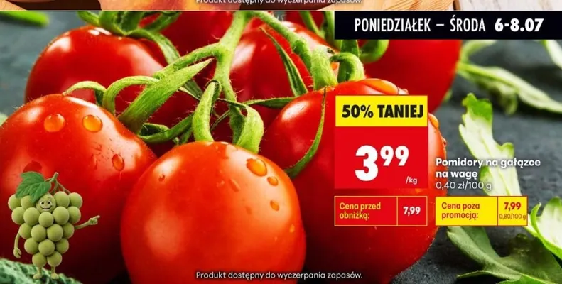 Pomidory na gałązce promocja w Biedronka
