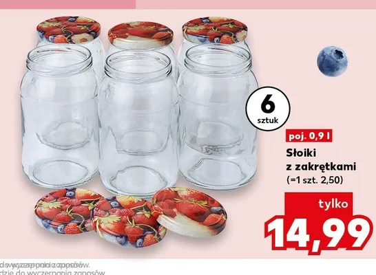 Słoiki z zakrętkami 6-pak 0,9 l promocja w Kaufland