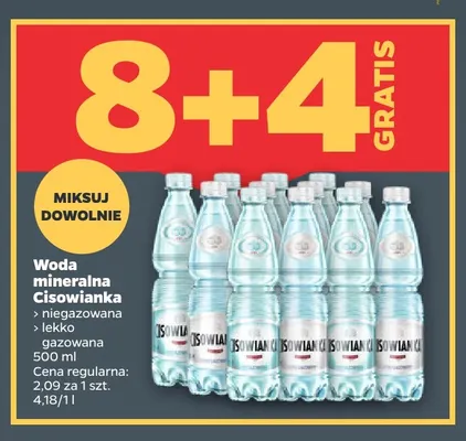 Woda mineralna niegazowana Cisowianka promocja w Netto