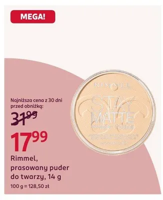 Puder prasowany do twarzy Rimmel promocja w Rossmann