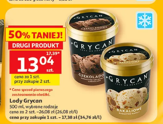Lody czekoladowe Grycan promocja w Auchan