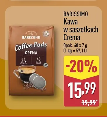 Kawa w saszetkach Crema Barissimo promocja w Aldi