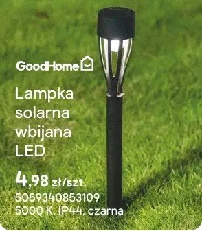 Lampka solarna wbijana LED czarna promocja w Castorama