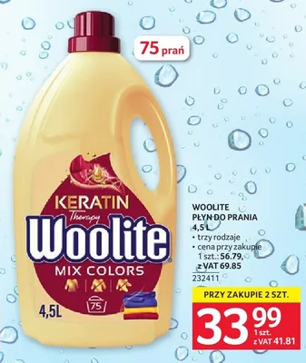 Płyn do prania Woolite 4,5l 75 prań promocja w Selgros