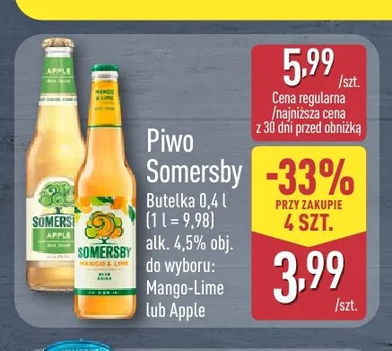 Piwo Somersby Mango-Lime promocja w Aldi