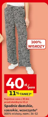 Spodnie damskie szerokie wzorzyste Inextenso promocja w Auchan