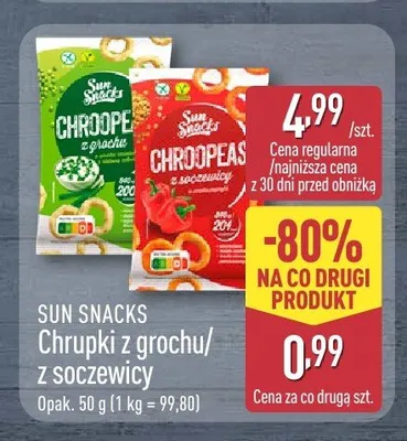 Chrupki z grochu Sun Snacks promocja w Aldi