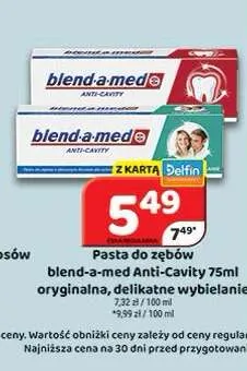 Pasta do zębów blend-a-med Anti-Cavity delikatne wybielanie promocja w Delfin