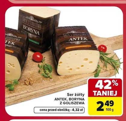 Ser żółty Antek z Goliszewa promocja w Carrefour Market
