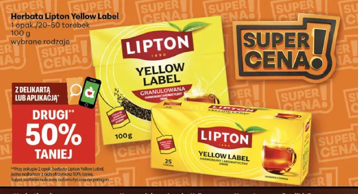Herbata Lipton Yellow Label promocja w Delikatesy Centrum